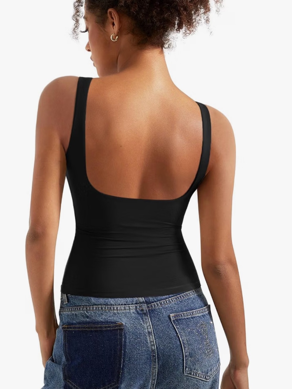 Suuksess Black Double Lined Backless Tank Top M